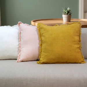 Solid Color Cotton Linen STONE WASH Pillow Memory Foam Filling Eco-Friendly Hotel Bedroom Use Durable Washable Lightweight - Product Image 4