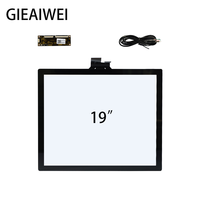 Écran tactile capacitif multi-touch PCAP de 19 pouces, étanche, pour contrôleur de panneau industriel, puce ILITEK EETI