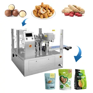 Empaquetadora automática de pesaje de bolsas de pie para alimentos y nueces Máquina envasadora de frutos secos y anacardos de maní