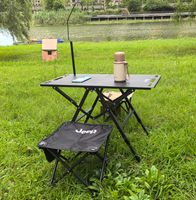 Table carrée tactique IGT pour l'extérieur, ouverture rapide, réglage de la hauteur sur cinq niveaux, portable, pliable, légère, pour le camping et les pique-niques