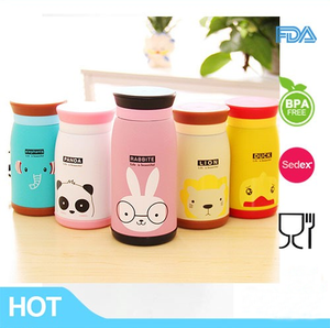 16oz isolato in acciaio inox bottiglia di acqua con staccabile morbido testa di animale divertente bere per i bambini - Product Image 2