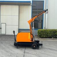 Grue de levage hydraulique 360° avec moteur électrique, treuil rotatif monté sur véhicule, grue à flèche rotative télécommandée, capacité 2t