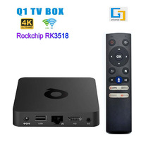 TV Box Android 14 Q1 ATV Rockchip RK3518 con Control Remoto por Voz BT, Quad Core, Wifi 5G, 4k, 2GB, 16GB, Smart TV Android Box, Set-Top Box
