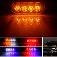 Luz de Advertencia Estroboscópica Lateral Ultrafina de 4 LED 12-24V para Camiones, Remolques y Parrillas de Vehículos Todoterreno