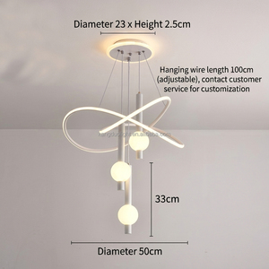 <span class=keywords><strong>Luminaire</strong></span> suspendu moderne minimaliste en fer de style nordique pour salon et <span class=keywords><strong>salle</strong></span> à <span class=keywords><strong>manger</strong></span>, éclairage intérieur LED blanc chaud - Product Image 4