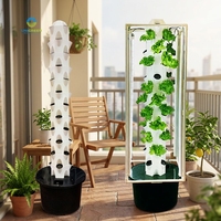 Système de jardinage vertical hydroponique à 8 étages en forme de pétale avec lumière LED pour la culture des légumes (laitue) sur balcon ou en serre à domicile