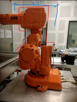 Combinaison de protection anti-poussière et anti-chaleur pour robot de peinture personnalisée pour robot Yaskawa /ABB /KUKA/UR