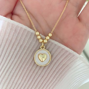 BD-L6156 Collane con Croce Smaltata Bianca e Disco Religioso, Collana con Pendenti a Forma di Stella e Cuore, Simboli Religiosi per Donne - Product Image 6