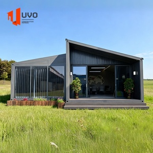 Modular portabel 2-3 kamar tidur Prefab paket datar kabin taman kecil wadah Modern rumah villa - Product Image 1