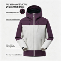 Veste imperméable coupe-vent à 3 couches pour l'hiver, unisexe, pour la randonnée et l'alpinisme