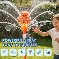 Machine à bulles électrique 2-en-1 et arroseur pour enfants – Jouet aquatique d'extérieur avec lumières pour l'été