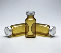 Flacon vide transparent en verre ambré pour sérum, sans étiquette, personnalisable OEM
