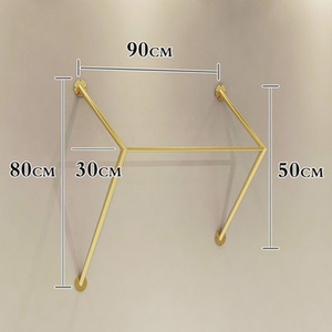 Luxe moderne Mur de Détail De Magasin de Vêtements <span class=keywords><strong>Femme</strong></span> Vêtements En Or Présentoir Mural - Product Image 4