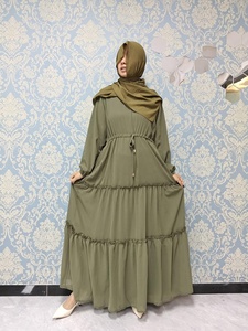 Robe musulmane rétro couleur filet 2023. Robe de mode à manches longues décontractée chaude d'automne. - Product Image 4