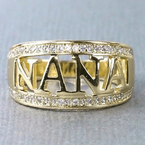 Anello Traforato con Lettera NANA per Donne, Elegante Gioiello da Dito alla Moda - Product Image 6