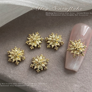 Adornos de <span class=keywords><strong>Uñas</strong></span> de Lujo <span class=keywords><strong>con</strong></span> Copos de Nieve 3D en Metal, Accesorios de Aleación Dorada y Plateada para Manicura Navideña - Product Image 5
