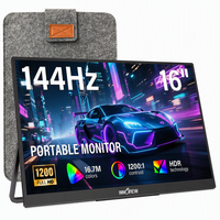 Écran portable IPS de 16 pouces à large angle de vue, moniteur portable, écran externe HDMI pour les entreprises
