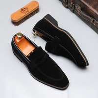 Mocassins en daim haut de gamme pour hommes, classiques, faits à la main, à enfiler, confortables, chaussures de ville formelles pour hommes