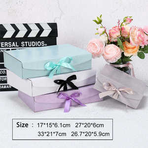 Takı butik yaratıcı yay katlanır ambalaj kutusu düğün doğum günü hediyesi fantezi katlanır kağit kutu hediyeler için - Product Image 5