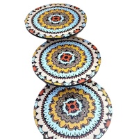 Ensemble de table basse ronde 3 pièces, meubles de style crème pour salon et balcon, table basse au design simple et moderne