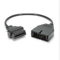 Cable Adaptador para Vehículos GM de 12-16 Pines, Arnés de Cableado Automotriz de Conversión de 12 Pines OBDII a 16 Pines GM, Compatible con 12-24V