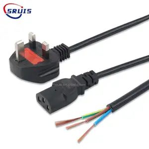 6ft Custom Length/Color Ac Cable 10a 250v BSI 3 Pin Female Connector Plug C13 Uk Power Cord