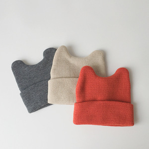 Chapeau en tricot pour bébé nouveau-né automne-hiver, adorable <span class=keywords><strong>bonnet</strong></span> à cornes pour garçon et fille, bonnets pour enfants - Product Image 3