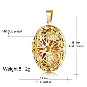 Pendentif Médaillon Photo Ovale Vintage Gravé Motifs Floraux en Acier Inoxydable 316L, Breloque Cadre Photo Souvenir pour Femme - Product Image 5