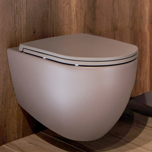 Inodoro redondo WC <span class=keywords><strong>de</strong></span> cerámica blanca con acabado mate rosa, estilo retro, con bidé integrado, para baño, cocina, sanitario, hotel y hogar, con consola y armario. - Product Image 1