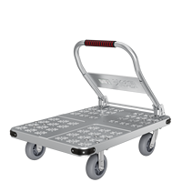 Chariot à main avec frein, roulettes, poignée pliable, poignée antidérapante, chariot à plateforme robuste, chariot à plateforme à 4 roues