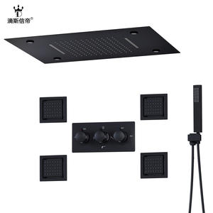 Juego de ducha oculto Dipsi Shini con cabezal cuadrado tipo lluvia y masaje, con control de temperatura para baño - Product Image 2