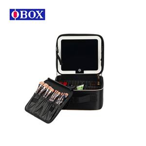 Sac de rangement pour maquillage OBOX, grande capacité, portable, étui de rangement pour cosmétiques, robuste, couleur unie, printemps 2024 - Product Image 2