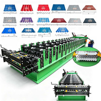 Machine de formage à rouleaux à double couche Liming pour tôles de toiture trapézoïdales et panneaux de toiture en tuiles vernissées
