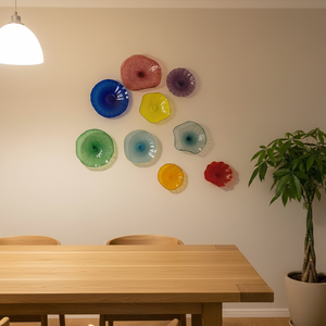 Assiettes murales suspendues en verre de Murano de luxe, décorations murales artisanales uniques - Product Image 3