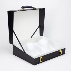 Premium Custom Black MDF Leather Briefcase Luxury Portable Essential Oil <strong>Tool</strong> Clothing Perfume <strong>Wooden</strong> <strong>Box</strong> Handmade for Cosmetic - Product Image 5