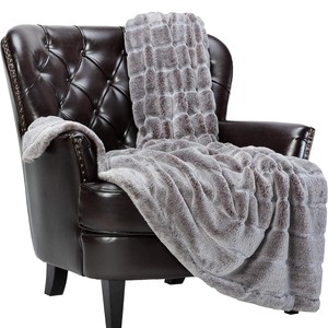 <span class=keywords><strong>Manta</strong></span> de visón aterciopelada y piel con punta de escarcha sintética suave y lujosa para sofá, silla, sofá, cama y sala de estar, <span class=keywords><strong>manta</strong></span> Reversible marrón - Product Image 2