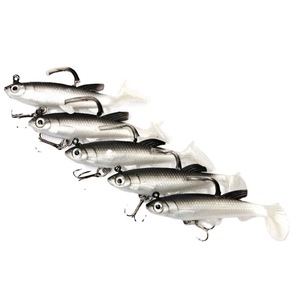 Meilleurs leurres de pêche vairon articulé Wobblers corps en ABS avec queue souple appâts de natation <span class=keywords><strong>leurre</strong></span> souple <span class=keywords><strong>pour</strong></span> <span class=keywords><strong>brochet</strong></span> et bar - Product Image 3