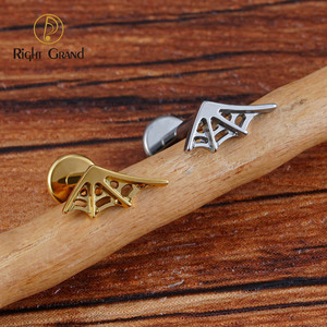 ASTM F136 Spinnennetz Ohrringe 8mm Labret Halloween Party Tragus Lippen piercing 16G PVD Gold Helix Knorpel Tragus - Product Image 2