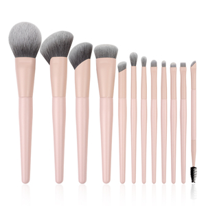 Chất Lượng Cao 12Pcs Trang Điểm Thiết Lập Bàn Chải Make Up Vegan Tổng Hợp Tóc Chuyên Nghiệp Mỹ Phẩm Màu Hồng Tùy Chỉnh Trang Điểm Bàn Chải Với Logo - Product Image 1
