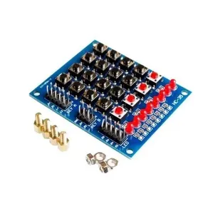 16-Key Membrane Switch <strong>Keypad</strong> 4x4 Matrix Array Keyboard 8 Separate <strong>LEDs</strong> 4 Separate <strong>Metal</strong> Keyboards Electronic Component Supply - Product Image 1