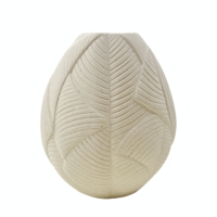 Vase en céramique mate sablée fait main avec relief de feuilles 3D, style minimaliste Wabi Sabi, accessoires pour la maison, pot en céramique, prêt à être expédié