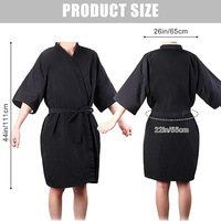 Robe de salon imperméable personnalisée avec logo, en polyester, pour coiffeur, spa, client, cape de coiffeur, tablier, kimono de salon de beauté
