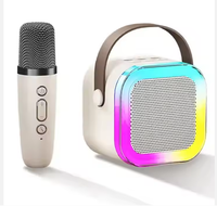 2024 nouveau haut-parleur karaoké populaire de haute qualité sonore avec microphone sans fil Double pour la fête de famille