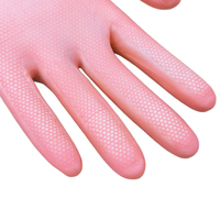 Gants de ménage en PVC OEM 30 cm, paume alvéolée antidérapante, bord roulé, imperméables, réutilisables, pour le nettoyage de la cuisine et la vaisselle