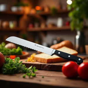 Coltello da pane classico da 10 pollici con lama seghettata in acciaio inossidabile per uso in cucina - Product Image 3
