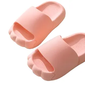 Groove Design Prevent Slippage Inside Soft Summer Beach Open Toed Children Cloud Slippers