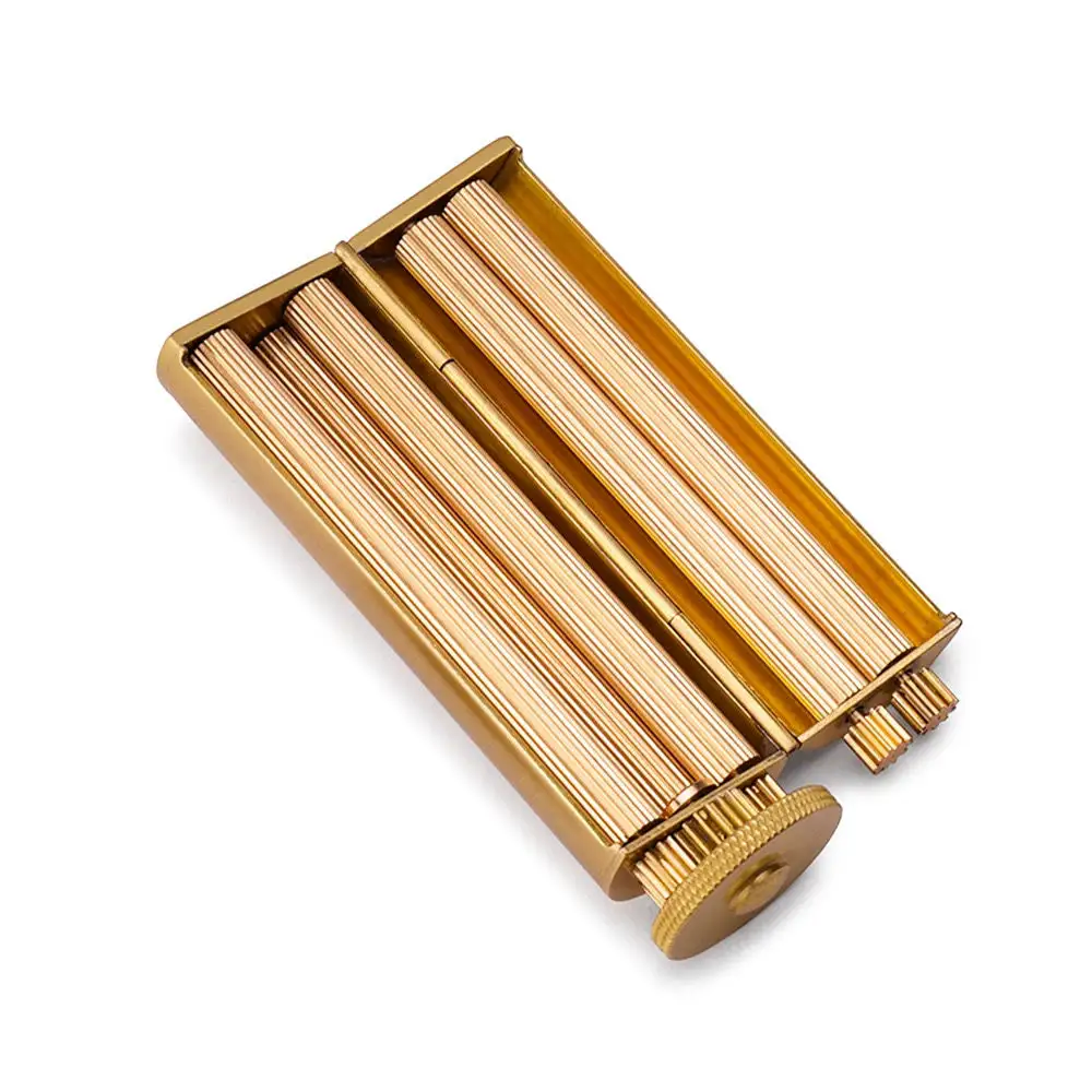 Solid Brass Cigarette Rolling Machine Brass Manual Smoke Rolling Cigarette 70mm Herb Tobacco Roller