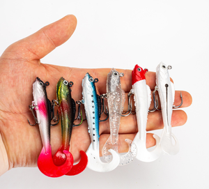 Conception de queue spéciale coulée de pêche à fond moyen lent 9.5G 90mm appâts de pêche bioniques souples avec crochets - Product Image 3