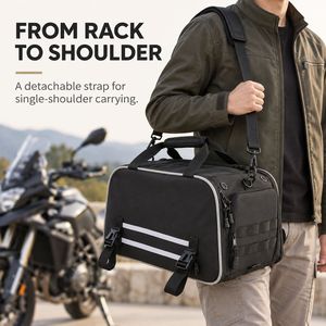 Black Bicycle Handlebar Bag <b>Sling</b> Crossbody Messenger Pack with Reflective Trim Dual <b>Carry</b> Design - Product Image 2