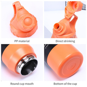 Stainless Steel Vacuum Flask Large Capacity Orange Color <b>Warmer</b> <b>Travel</b> Tumbler Water <b>Bottle</b> for <b>Travel</b> Gym Outdoor - Product Image 2